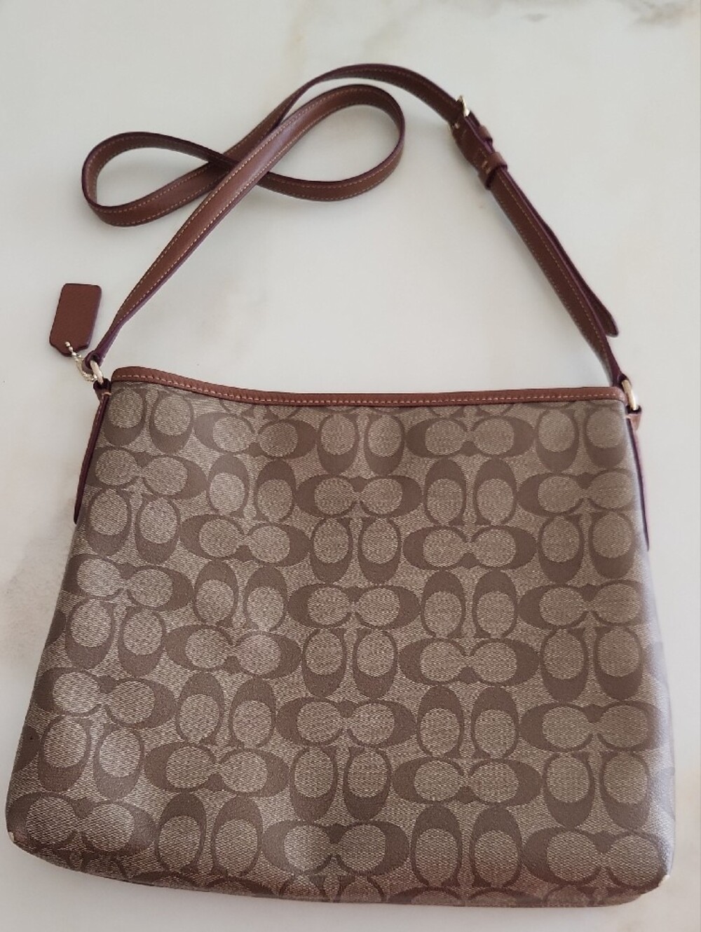 Coach Brown Signature Crossbody with Gold Hardware - Picture 6 of 11